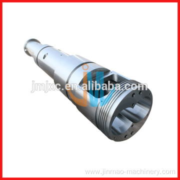 Conical twin extruder screw and barrel